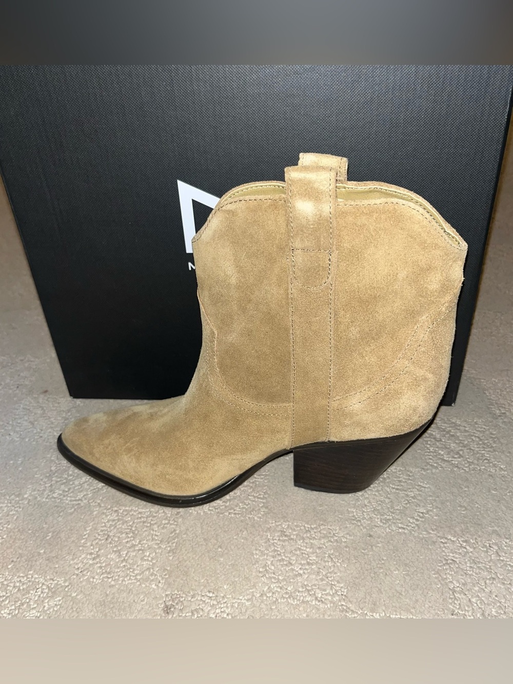 Marc Fisher LTD Marlie Western Ankle Boots Tan Medium Natural 101 Women’s 8.5 - Picture 5 of 16